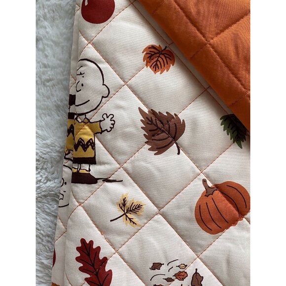Peanuts Snoopy Charlie Brown Woodstock Autumn Fall Quilt Size TWIN 68’X86” NEW - Picture 10 of 16
